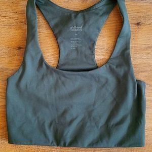 Girlfriend Collective Paloma Racer Back Bra in Moss